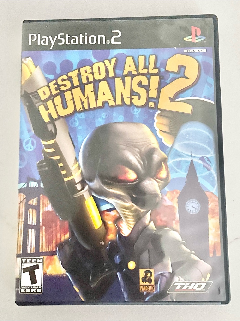 Sony PlayStation 2 Destroy All Humans! 2 - Blue & Yellow Cover Art